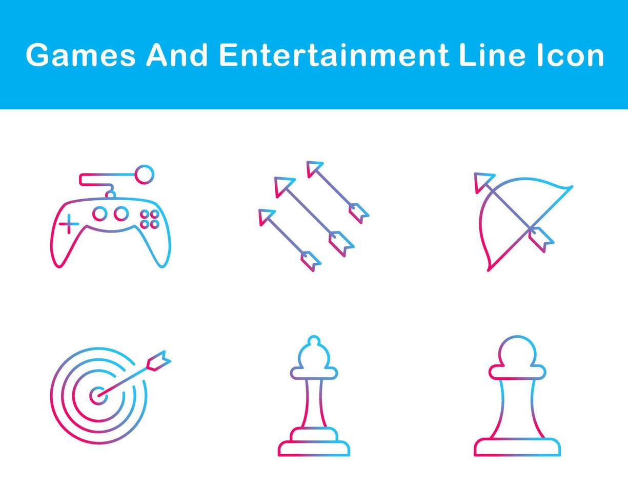 Jeux et divertissement vecteur icône ensemble