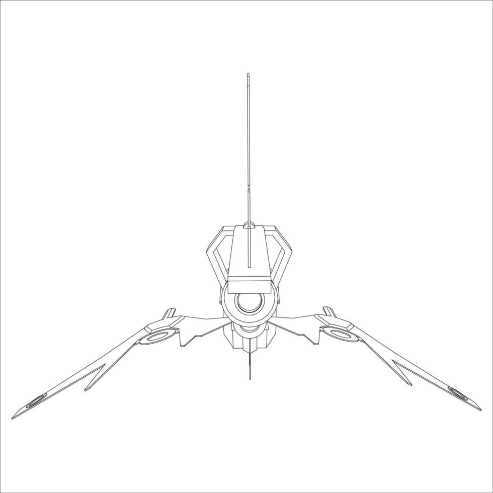 lineart du vaisseau spatial vecteur