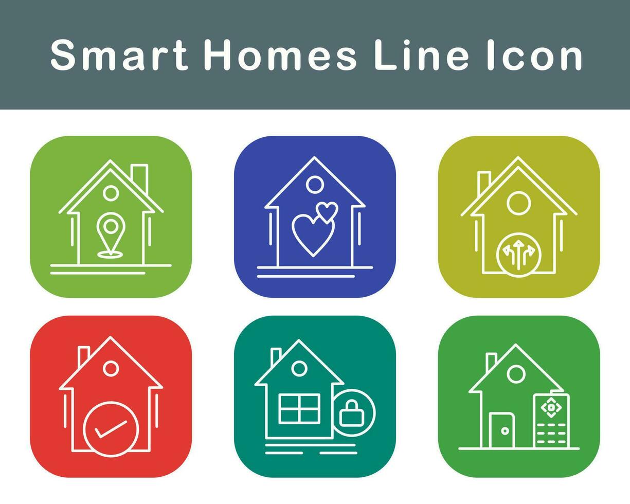 intelligent maisons vecteur icône ensemble