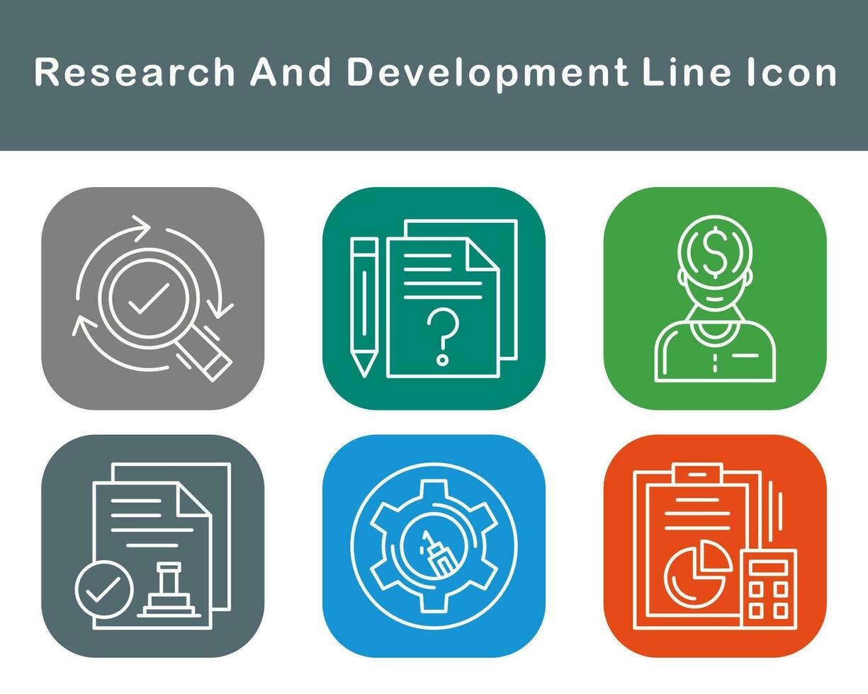 recherche et développement vecteur icône ensemble