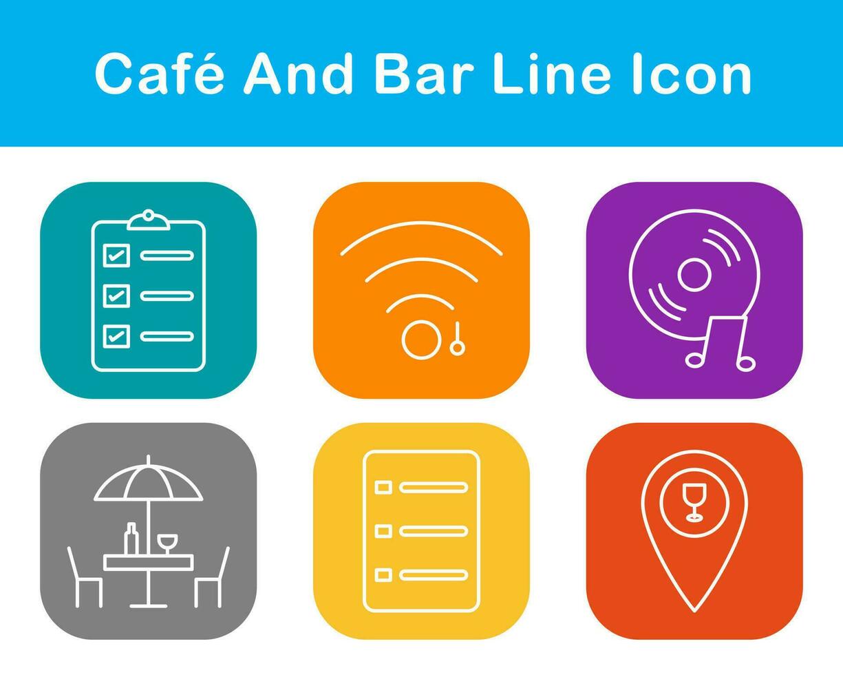 café et bar vecteur icône ensemble