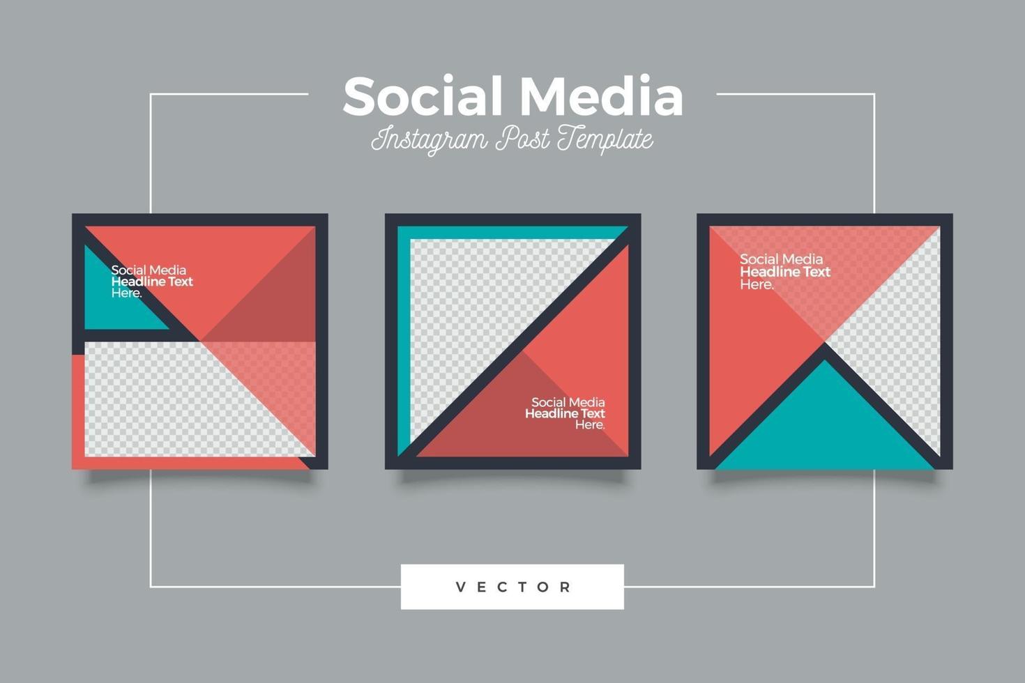 modèle de publication de médias sociaux à géométrie minimaliste vecteur