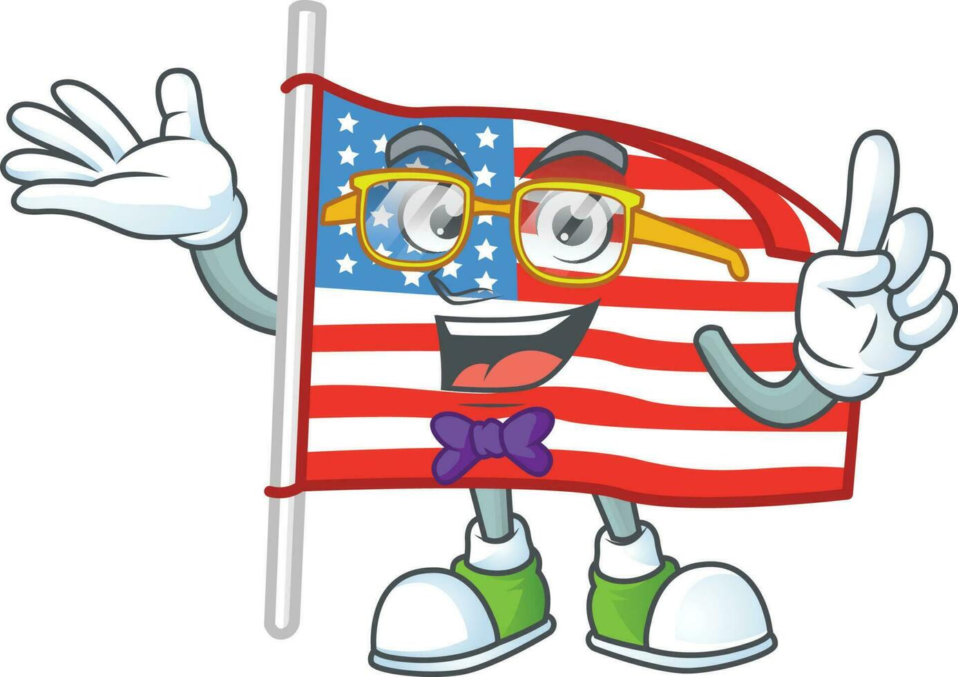 Etats-Unis drapeau avec pôle icône conception vecteur