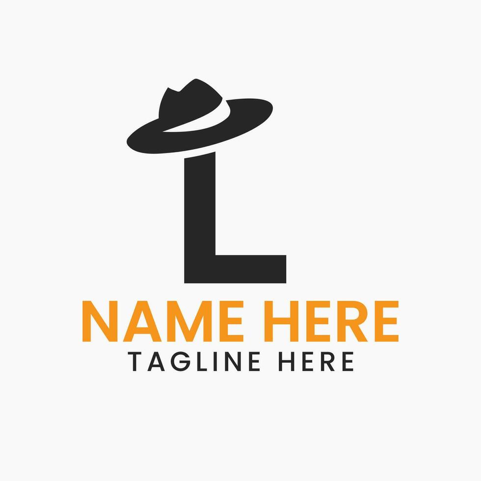 lettre l messieurs chapeau logo conception concept avec cow-boy chapeau icône modèle vecteur