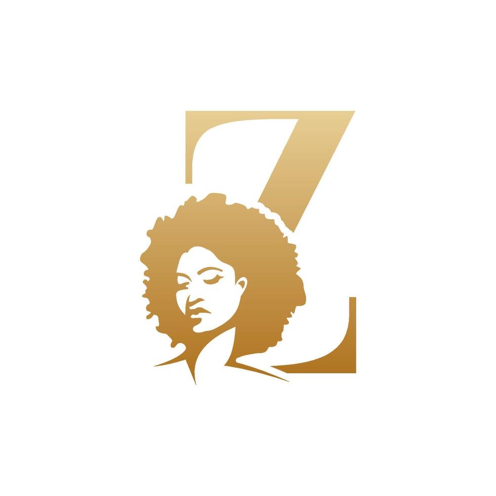 initiale afro visage logo vecteur conception modèles isolé sur blanc Contexte