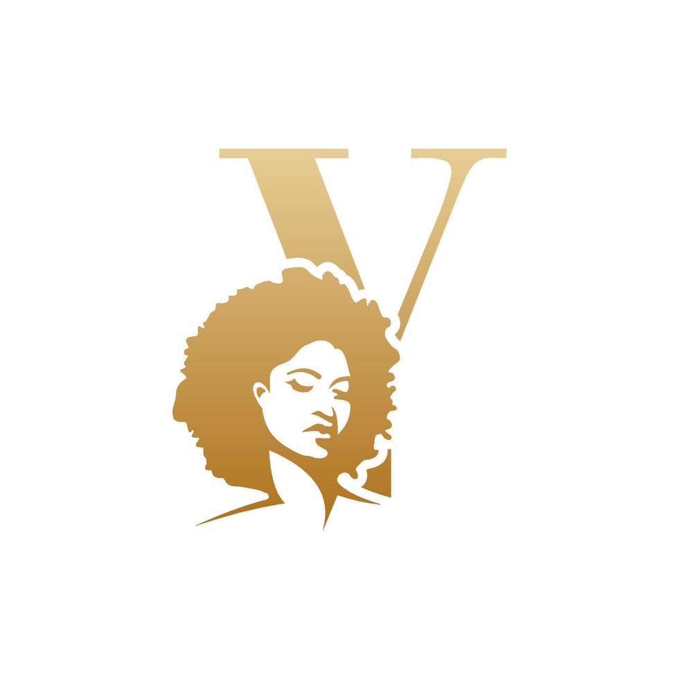 initiale afro visage logo vecteur conception modèles isolé sur blanc Contexte