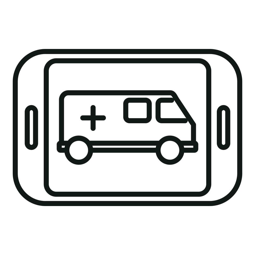 appel vidéo ambulance icône contour vecteur. médical en ligne vecteur