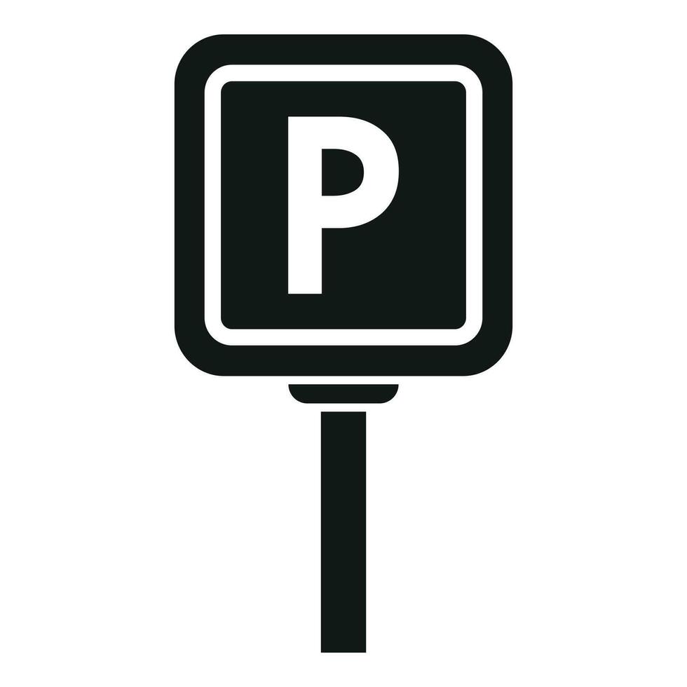 parking signe icône Facile vecteur. endroit transport vecteur