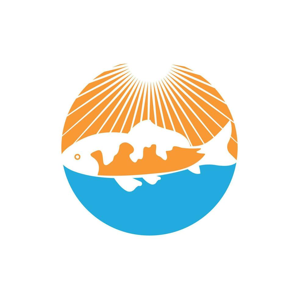 vecteur de logo de poisson koi