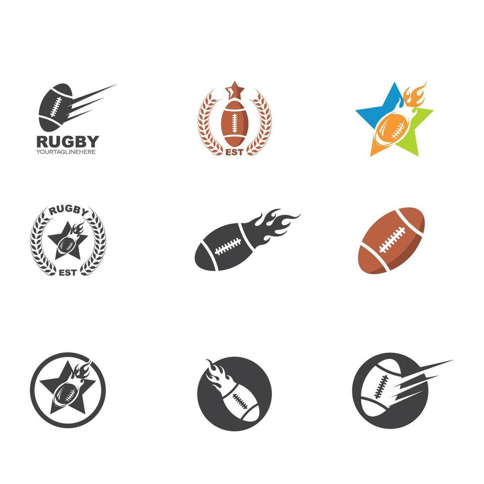 Conception d'illustration vectorielle icône ballon de rugby vecteur