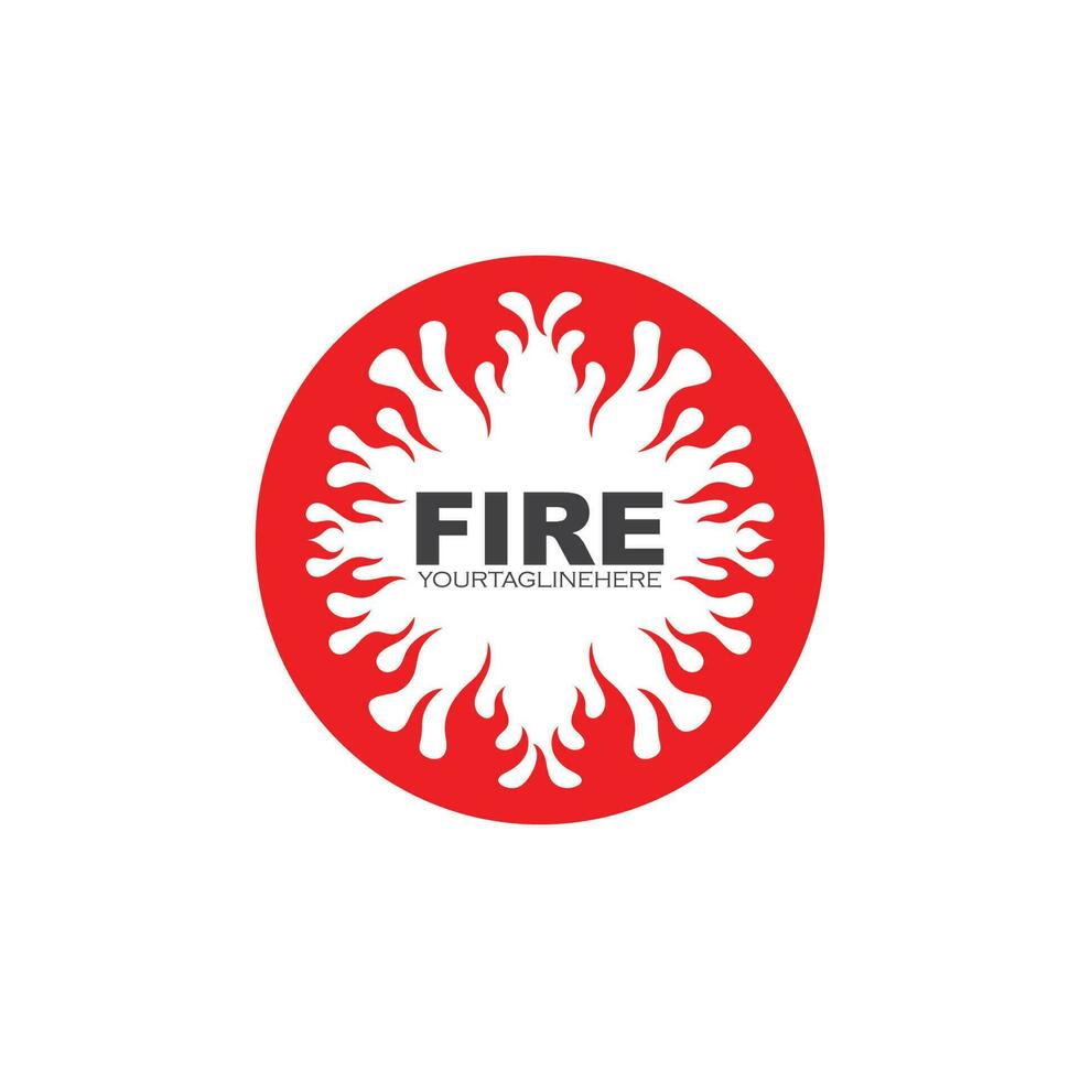 Feu flamme logo icône vector illustration design