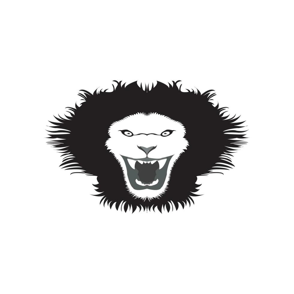 Lion tête vecteur, noir et blanc illustration, pour logo conception prêt à convertir eps fichier vecteur