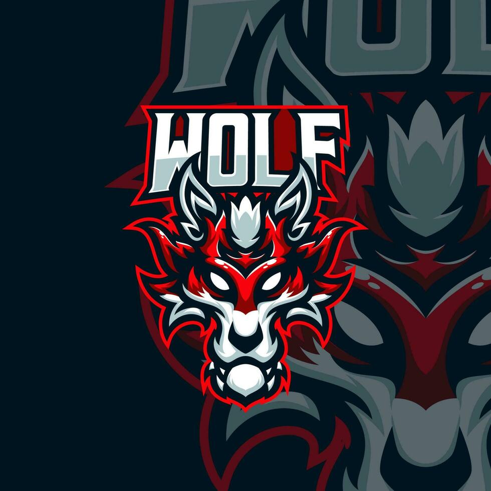 Loup mascotte logo illustration prime vecteur