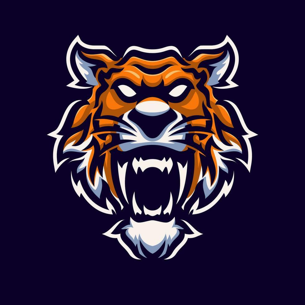 tigre mascotte logo illustration prime vecteur