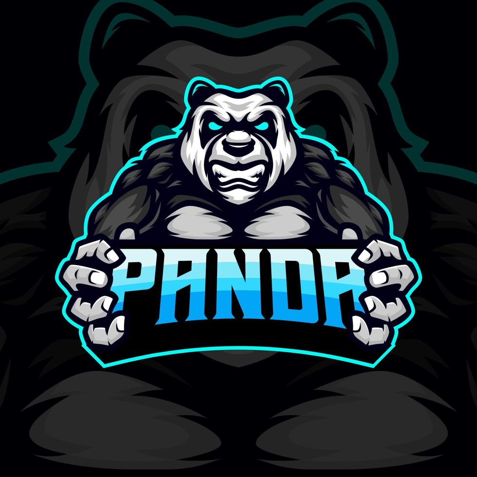 Panda mascotte logo illustration prime vecteur