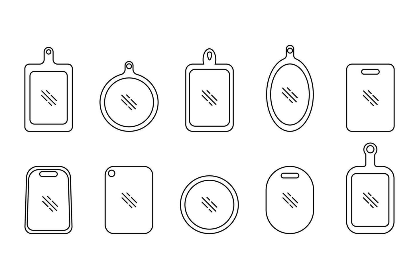 Coupe planche contour Icônes ensemble vecteur. modifiable accident vasculaire cérébral. linéaire style signe pour utilisation la toile conception et mobile applications, logo. vecteur illustration.