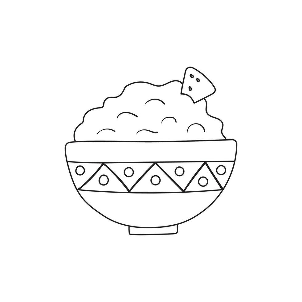 chips de nachos avec sauce salsa. cuisine mexicaine traditionnelle. illustration vectorielle plane vecteur