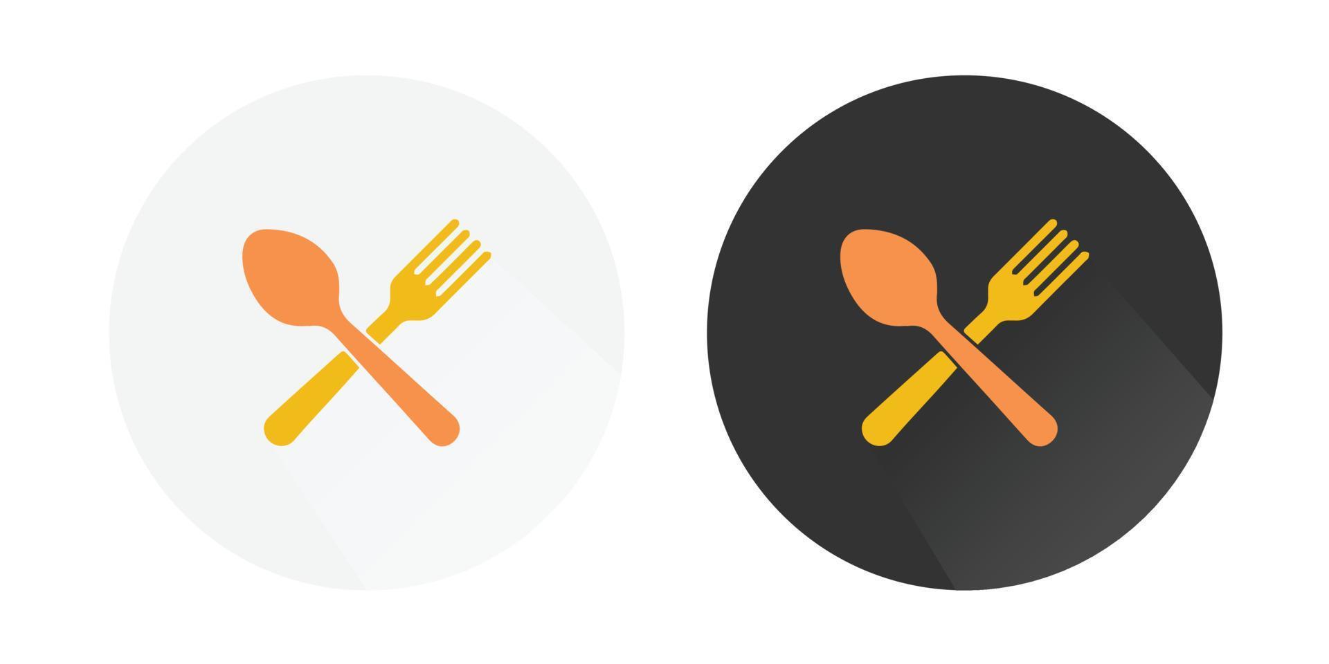 fourchette et cuillère restaurant icône, cuillère et fourchette icône, coutellerie icône, restaurant logo coloré vecteur Icônes