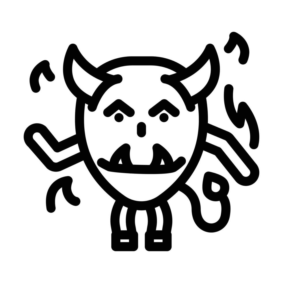diable monstre extraterrestre ligne icône vecteur illustration