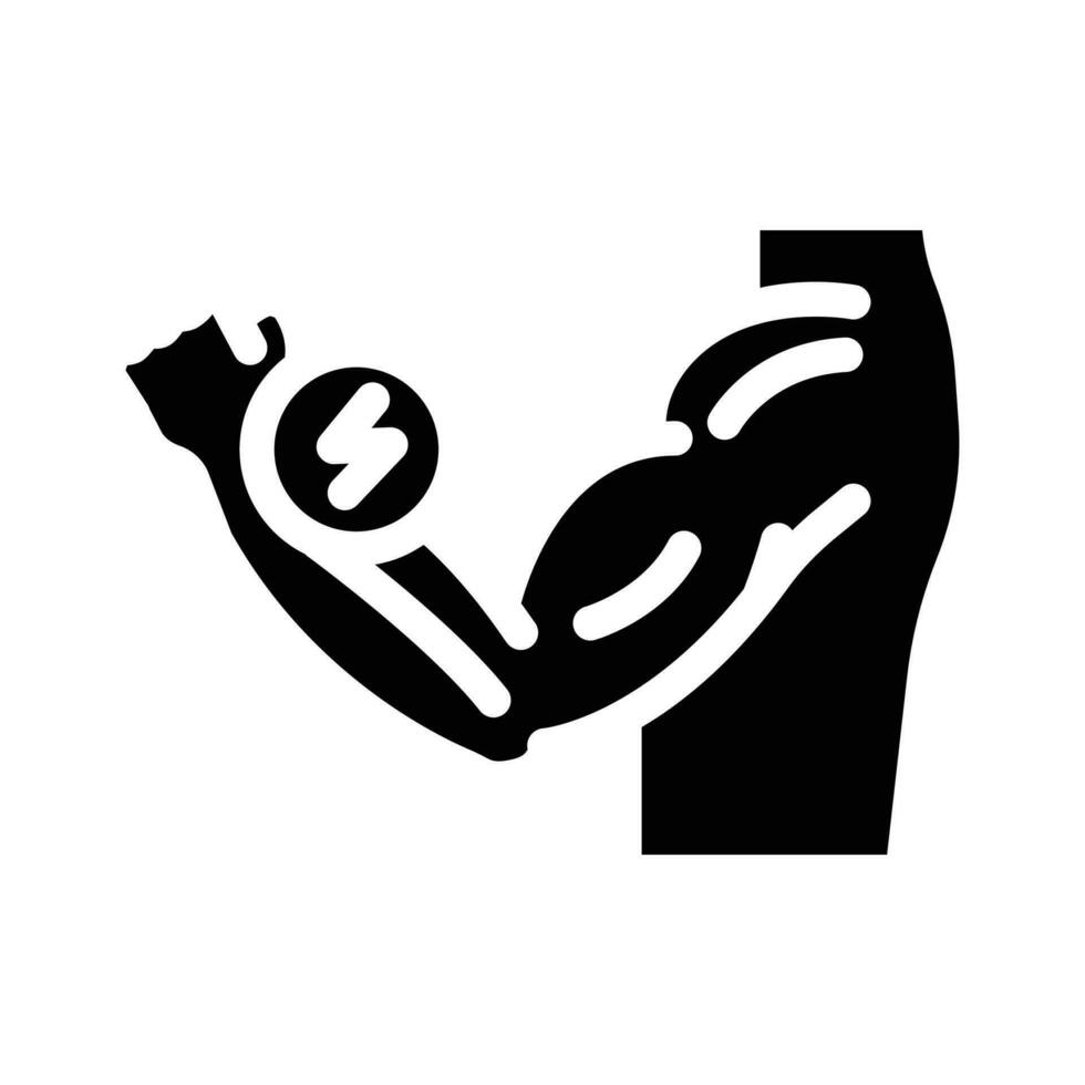 bras douleur corps mal glyphe icône vecteur illustration