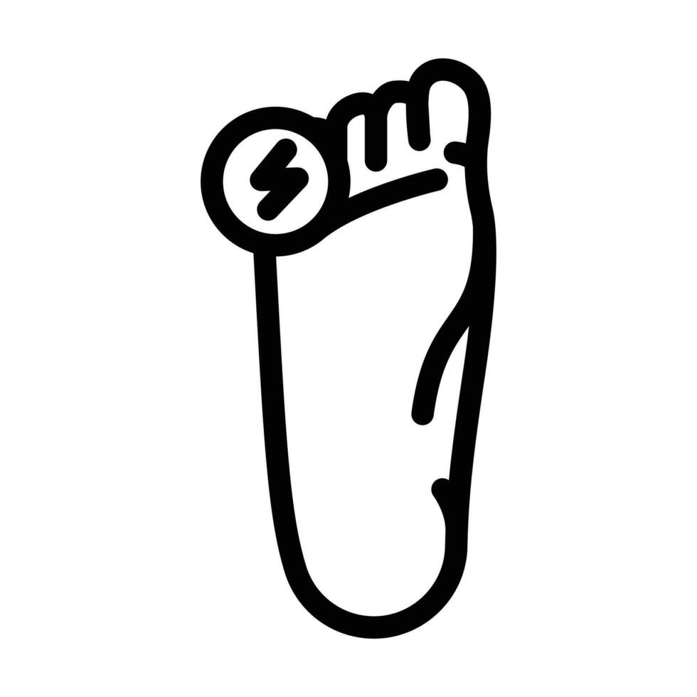 doigt de pied douleur corps mal ligne icône vecteur illustration