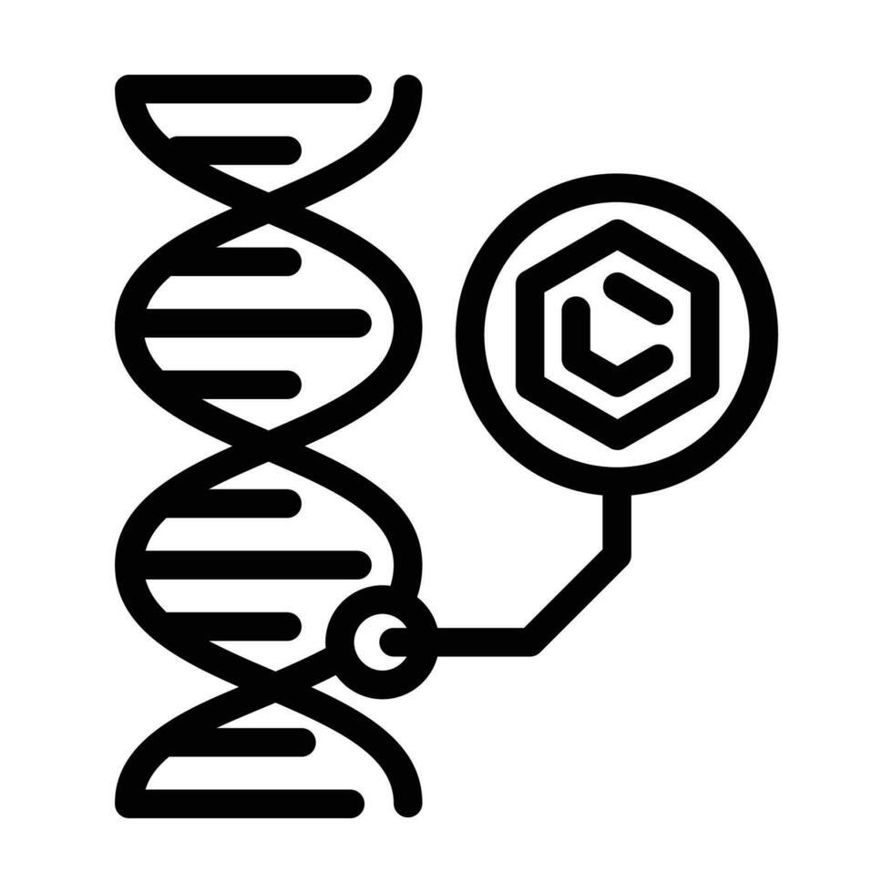 ADN moléculaire structure ligne icône vecteur illustration