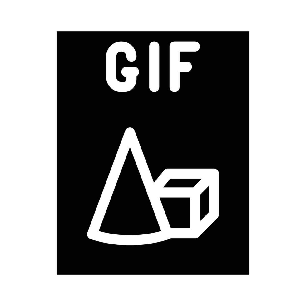 gif fichier format document glyphe icône vecteur illustration