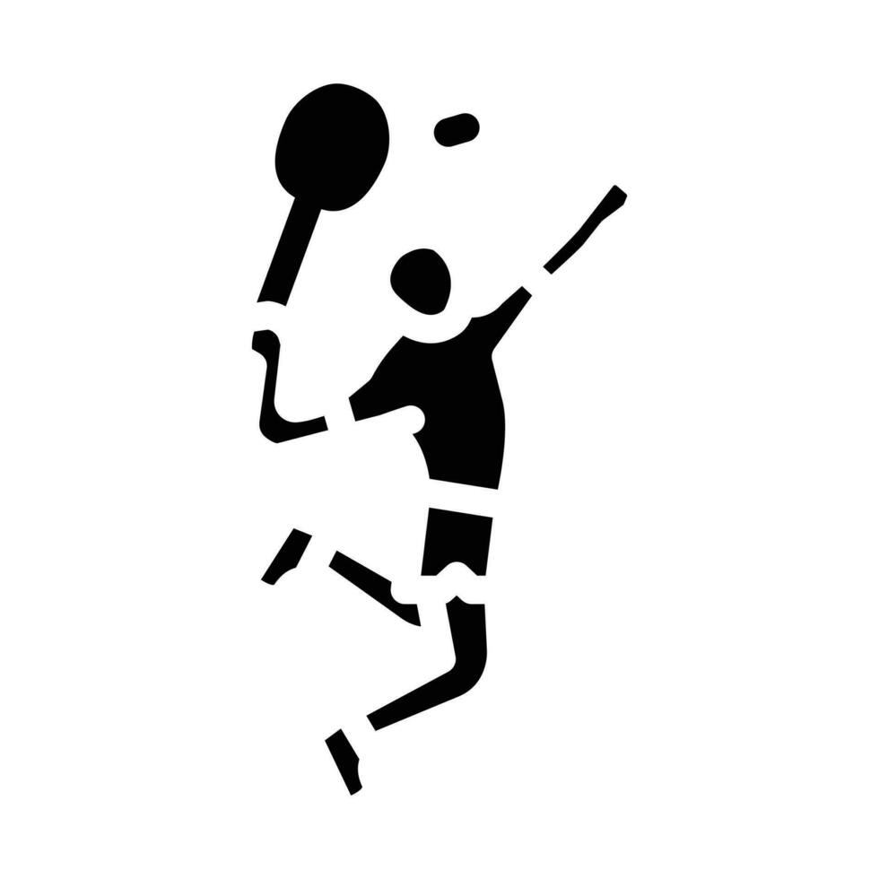 aptitude badminton glyphe icône vecteur illustration