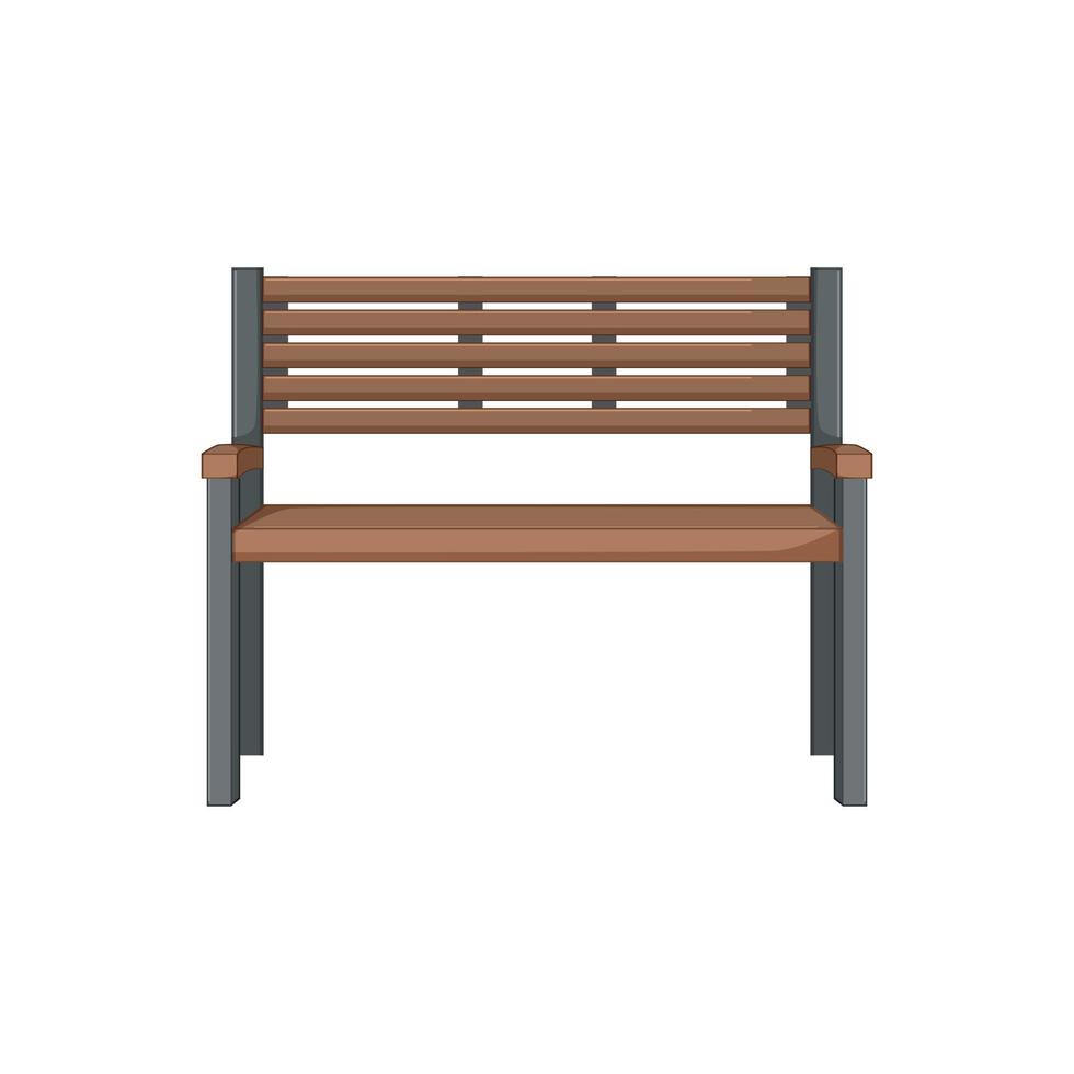 vide jardin Extérieur banc dessin animé vecteur illustration