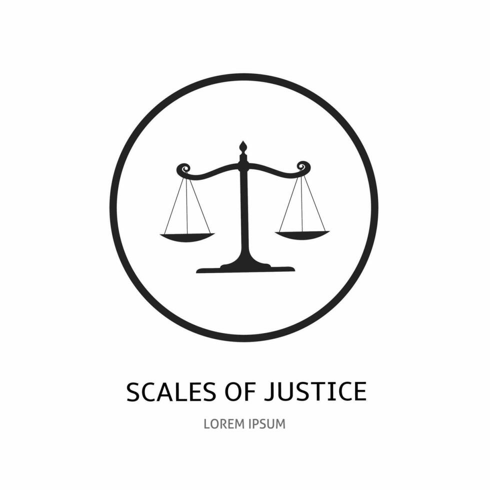 Balance de Justice icône illustration signe pour logo. Stock vecteur. vecteur