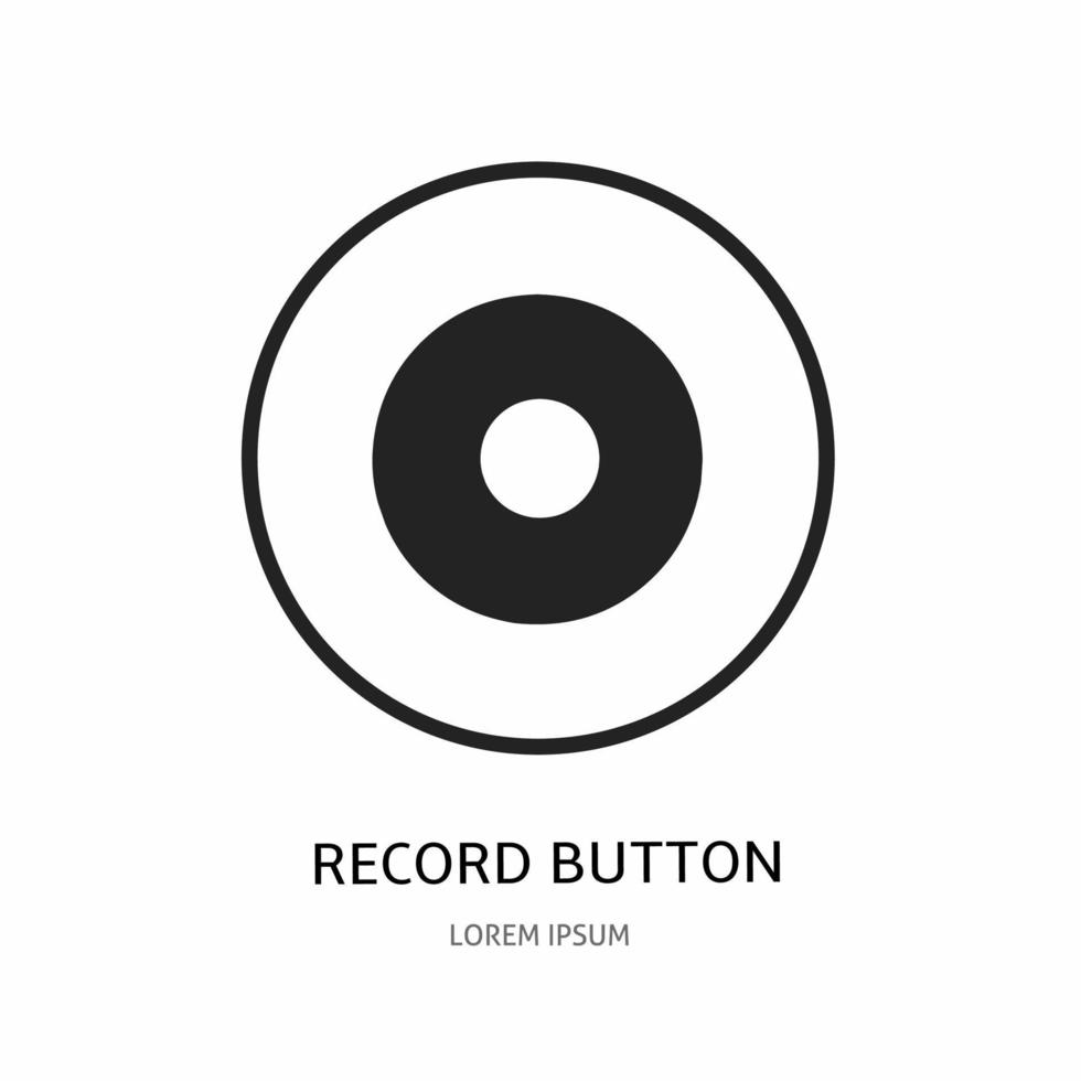 record bouton icône illustration signe pour logo. Stock vecteur. vecteur
