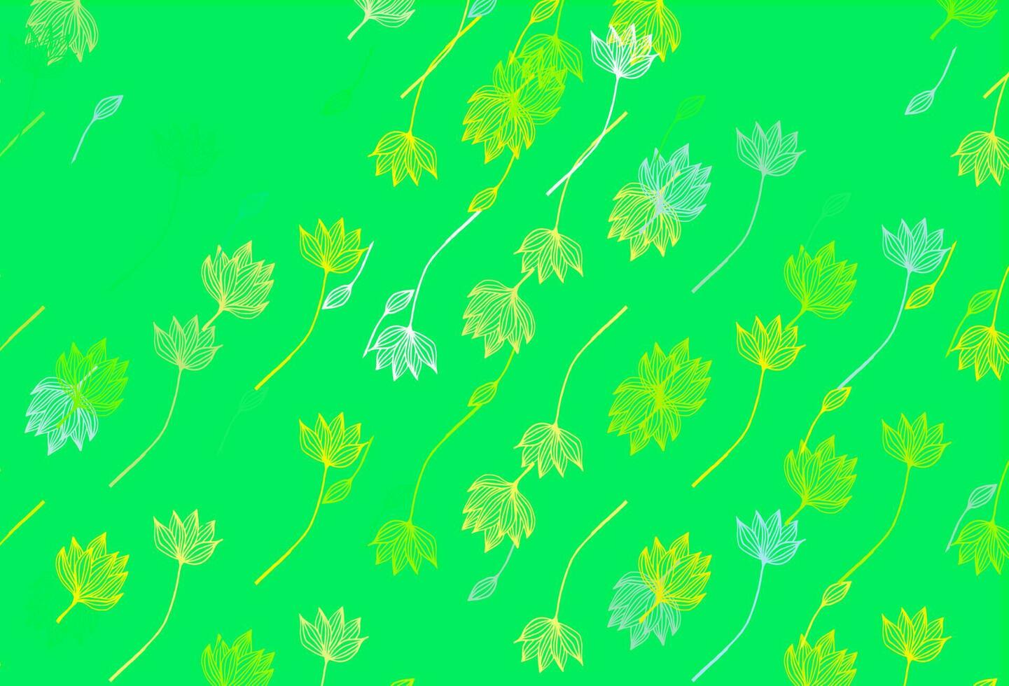 fond de croquis de vecteur vert clair, jaune.