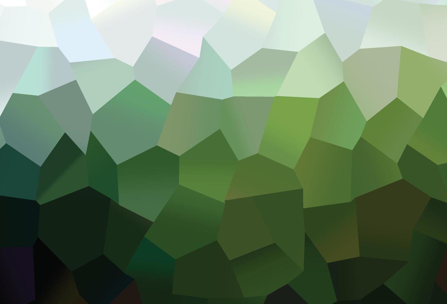 couverture de vecteur vert foncé avec ensemble d'hexagones.