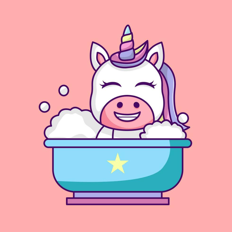 mignonne Licorne illustration, mignonne et amusement vecteur