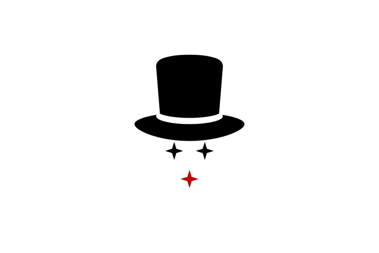 noir blanc magicien étoile chapeau icône logo vecteur