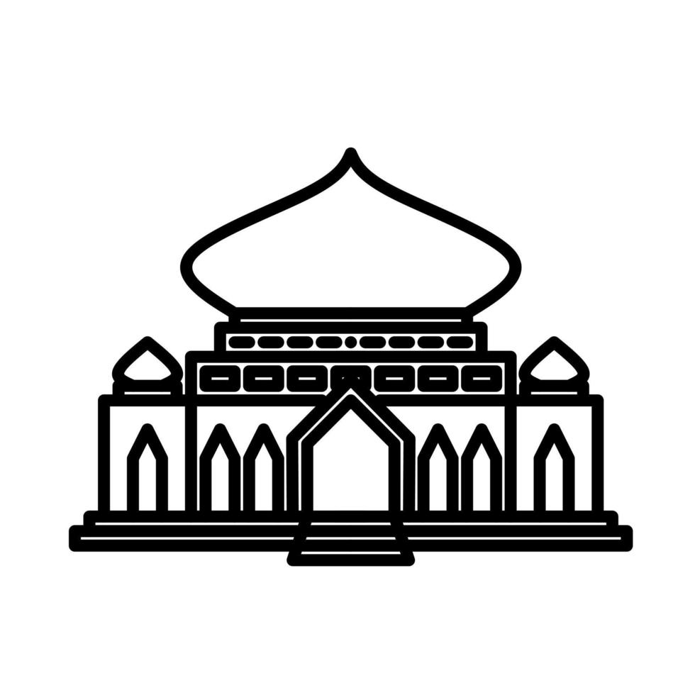mosquée bâtiment ligne art est adapté pour modèles et coloré livres vecteur