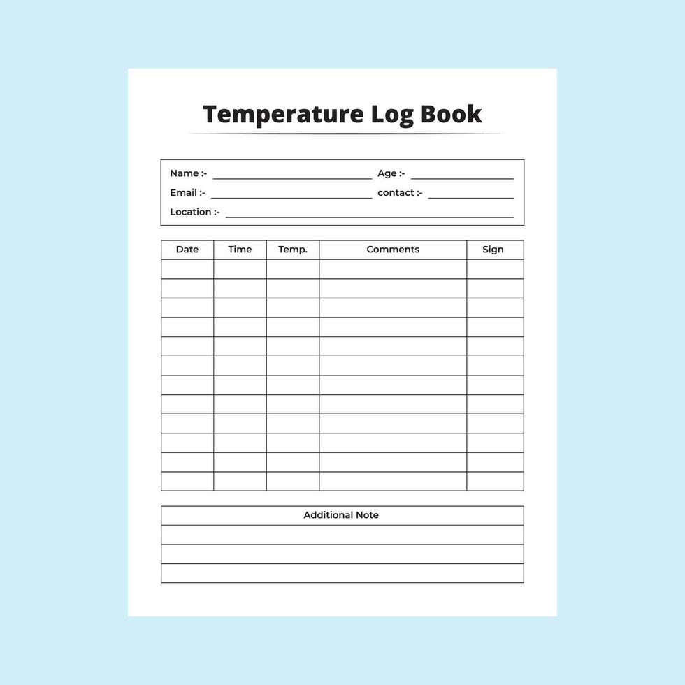 journal intime intérieur de une Température carnet avec une thermomètre. patient corps chaleur vérificateur et des médicaments planificateur modèle. intérieur de une journal. médical information et fièvre Température traqueur. vecteur