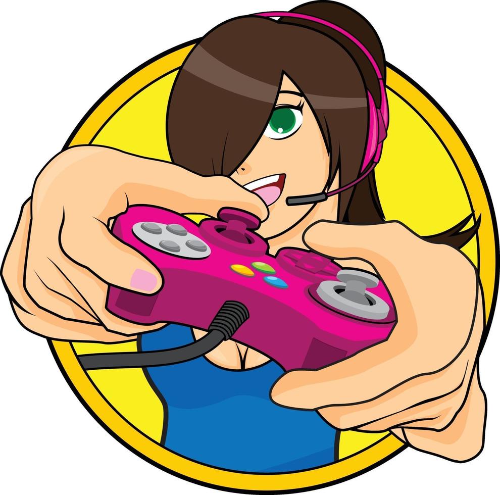 gamer girl - illustration vectorielle vecteur