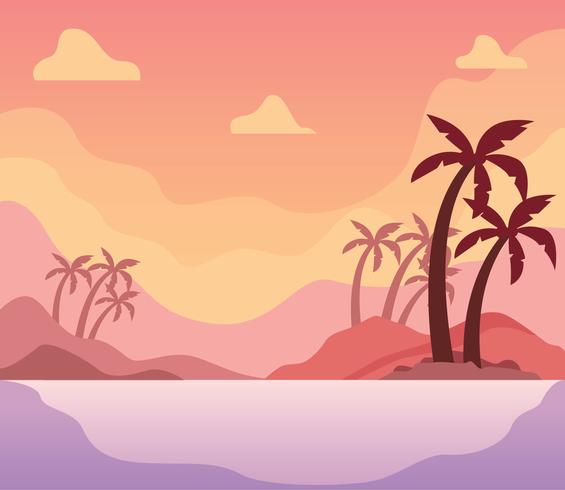 Illustration de paysage tropical vecteur