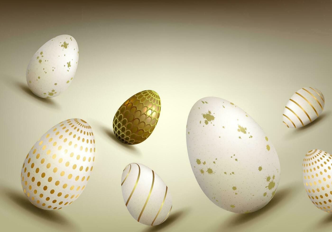 Pâques composition dans beige Couleur avec une silhouette de des œufs avec une différent modèle, conception élément. vecteur
