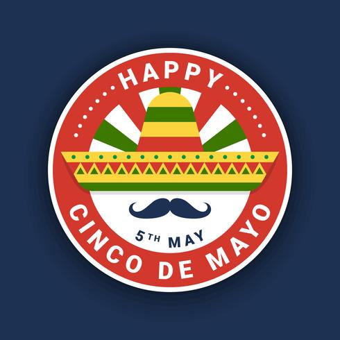 Cinco De Mayo Emblème Design vecteur