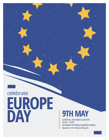 Affiche de la journée européenne vecteur