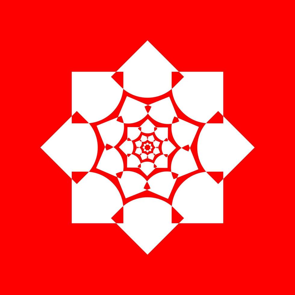 une blanc lotus mandala sur rouge arrière-plan.web vecteur