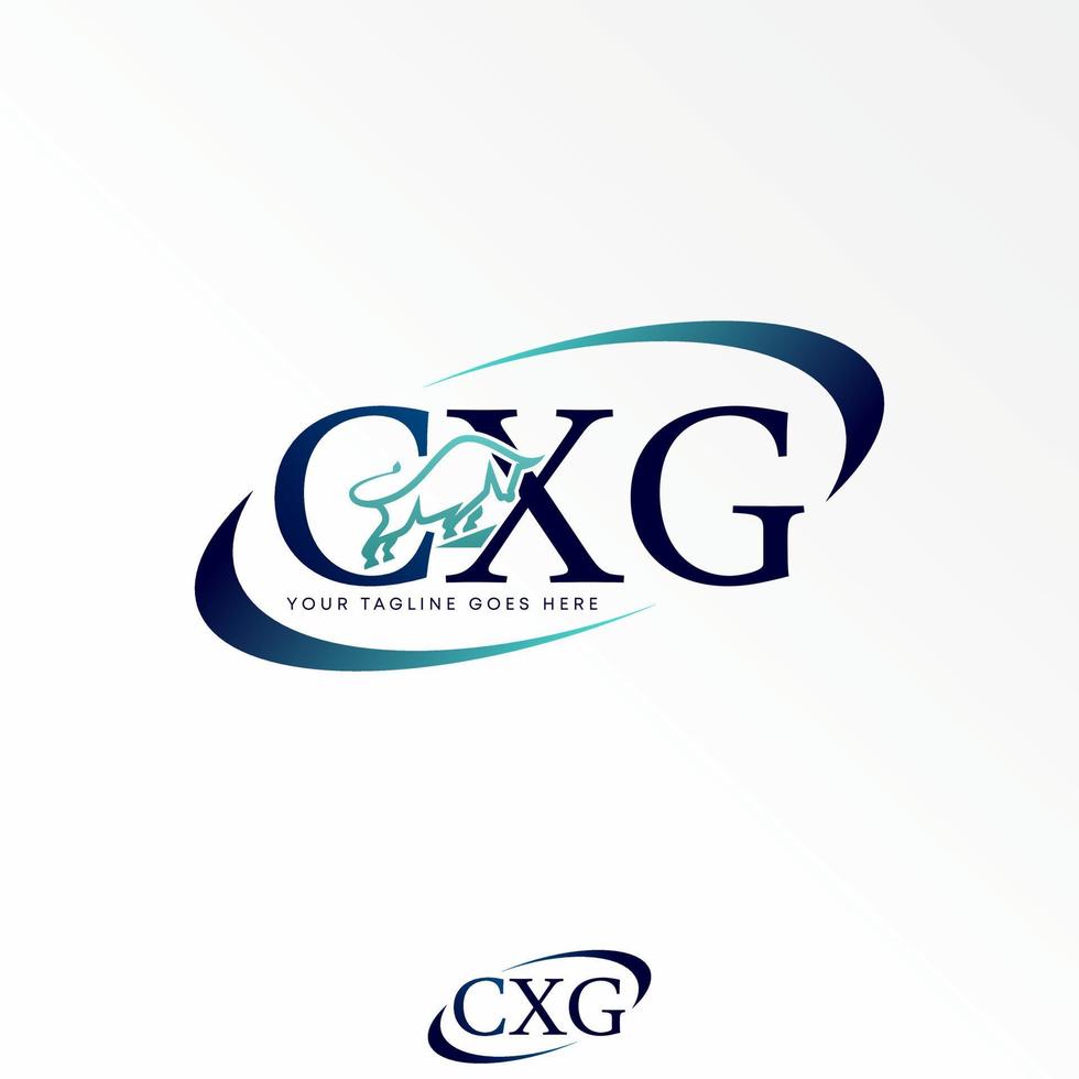 lettre ou l'écriture cgx empattement Police de caractère avec ligne buffle et Coupe forme image graphique icône logo conception abstrait concept vecteur action. pouvez être utilisé comme une symbole en relation à initiale ou animal