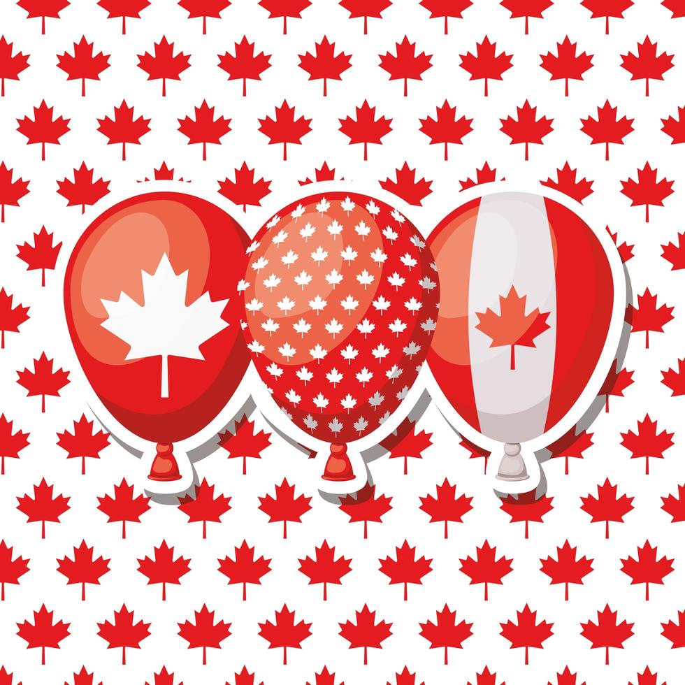 fête du canada avec conception de ballons vecteur