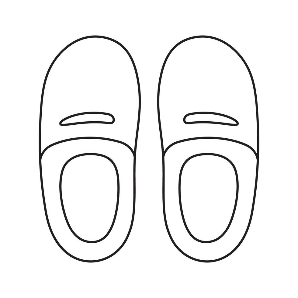 chaussons, maison des chaussures ligne icône isolé vecteur illustration.