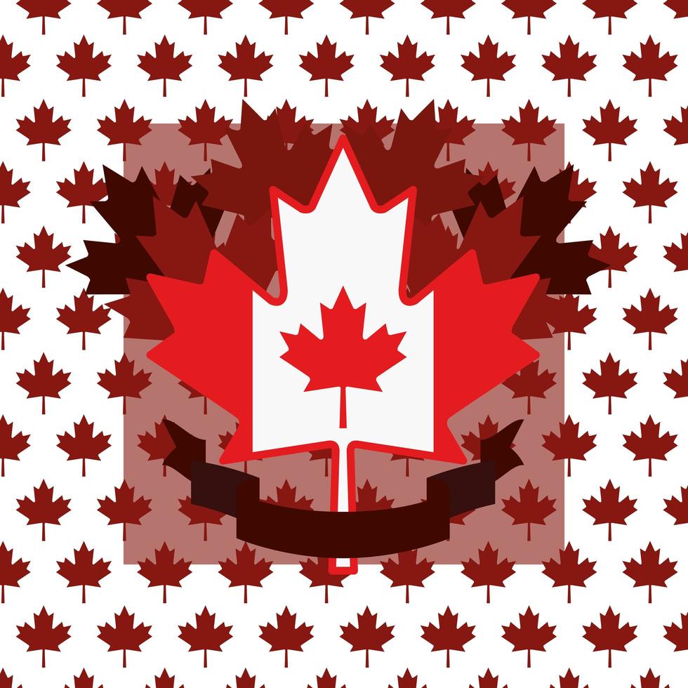 conception de symbole feuille d'érable et canada vecteur