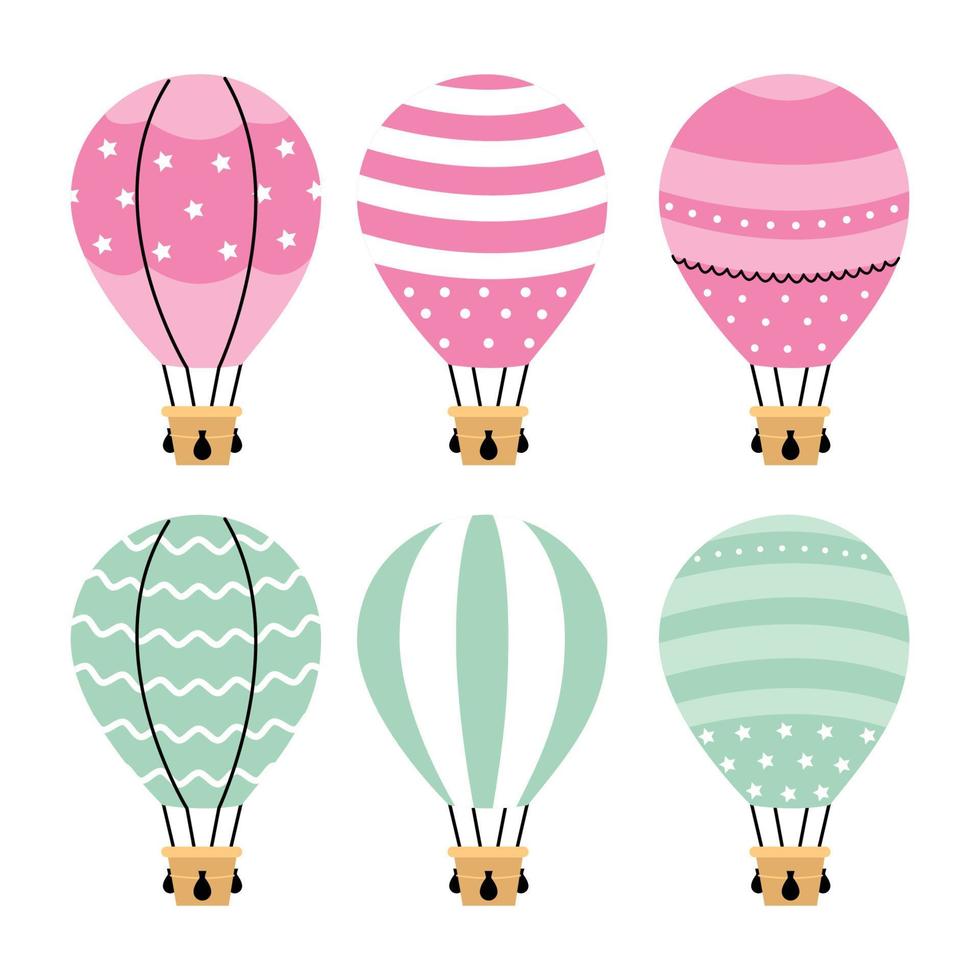 chaud air ballon mouche dans le ciel vecteur illustration