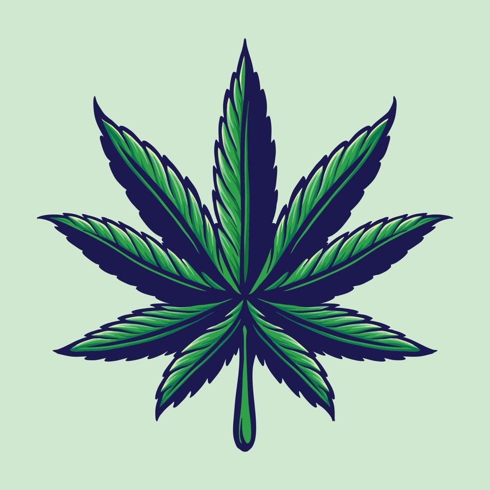 illustration de logo coloré de feuille de cannabis vecteur
