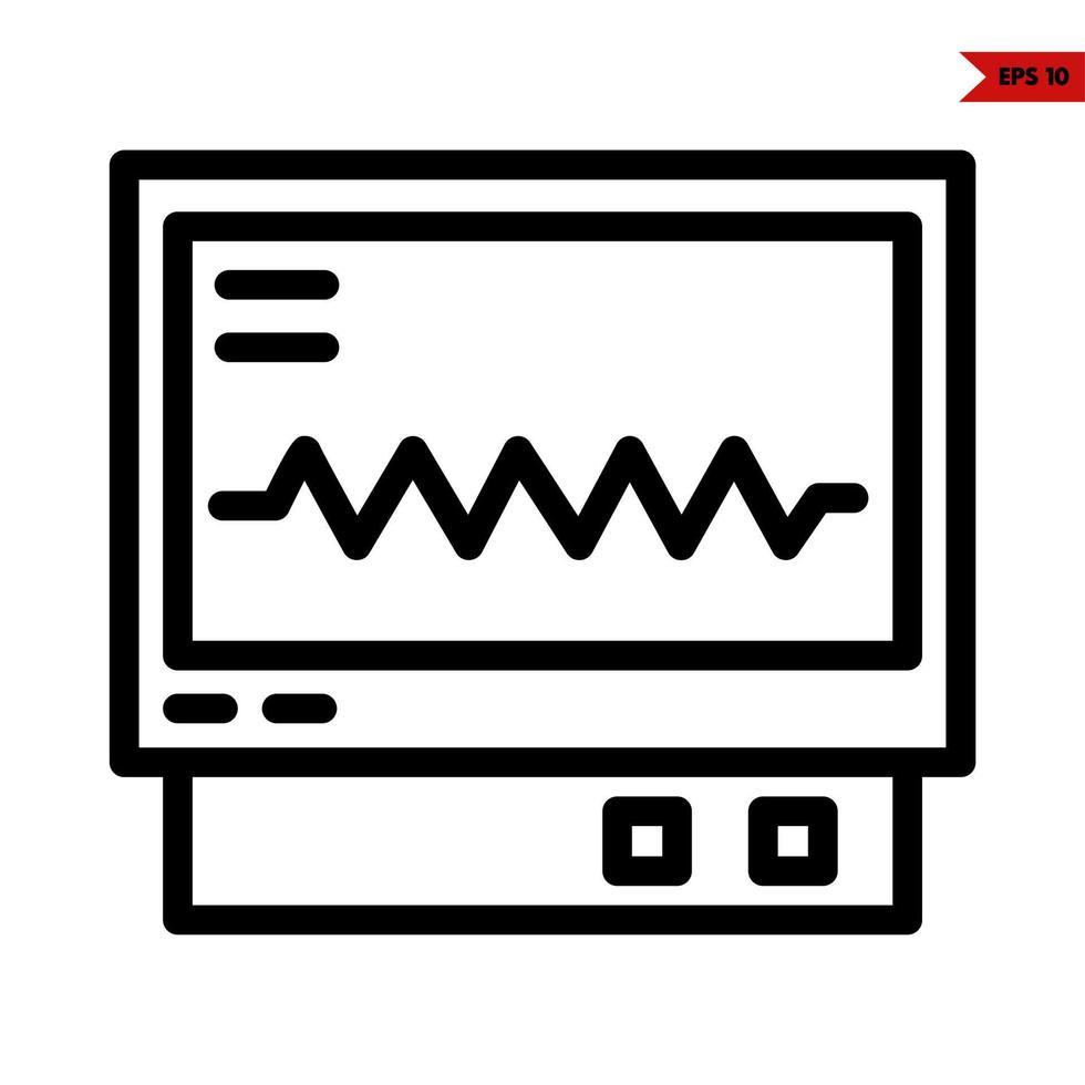 battre dans moniteur ligne icône vecteur